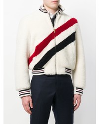 Blouson aviateur imprimé blanc Thom Browne