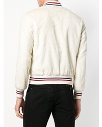 Blouson aviateur imprimé blanc Saint Laurent