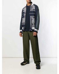 Blouson aviateur imprimé bleu marine Sacai