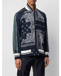 Blouson aviateur imprimé bleu marine Sacai