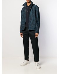 Blouson aviateur imprimé bleu marine Bottega Veneta