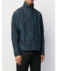 Blouson aviateur imprimé bleu marine Bottega Veneta