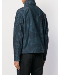 Blouson aviateur imprimé bleu marine Bottega Veneta