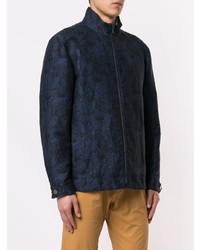 Blouson aviateur imprimé bleu marine Gieves & Hawkes