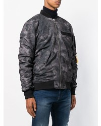 Blouson aviateur imprimé gris foncé Diesel