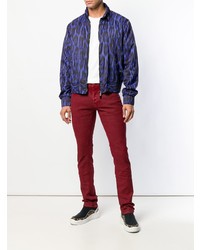 Blouson aviateur imprimé léopard violet Just Cavalli