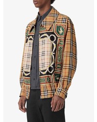 Blouson aviateur imprimé marron clair Burberry