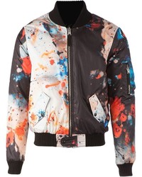 Blouson aviateur imprimé multicolore