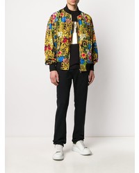 Blouson aviateur imprimé multicolore VERSACE JEANS COUTURE