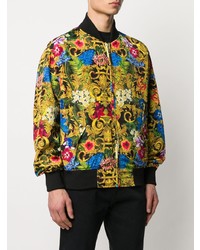 Blouson aviateur imprimé multicolore VERSACE JEANS COUTURE