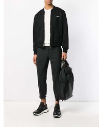 Blouson aviateur imprimé noir et blanc Neil Barrett