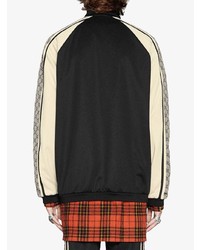 Blouson aviateur imprimé noir et blanc Gucci