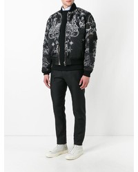 Blouson aviateur imprimé noir et blanc Givenchy