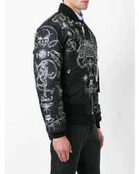 Blouson aviateur imprimé noir et blanc Givenchy