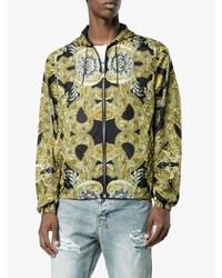 Blouson aviateur imprimé noir et doré Versace