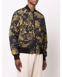 Blouson aviateur imprimé noir VERSACE JEANS COUTURE