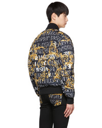 Blouson aviateur imprimé noir VERSACE JEANS COUTURE