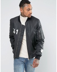 Blouson aviateur imprimé noir Asos