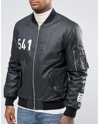 Blouson aviateur imprimé noir Asos