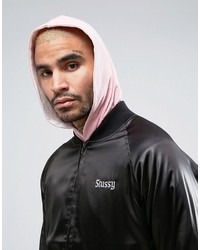 Blouson aviateur imprimé noir Stussy