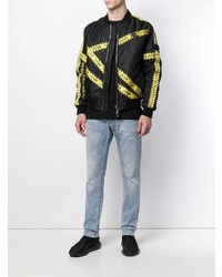 Blouson aviateur imprimé noir Philipp Plein