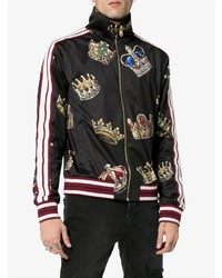 Blouson aviateur imprimé noir Dolce & Gabbana