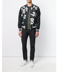 Blouson aviateur imprimé noir Philipp Plein