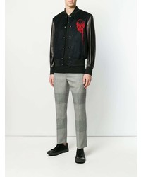 Blouson aviateur imprimé noir Alexander McQueen