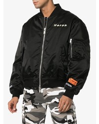 Blouson aviateur imprimé noir Heron Preston