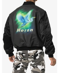 Blouson aviateur imprimé noir Heron Preston