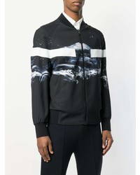 Blouson aviateur imprimé noir Neil Barrett