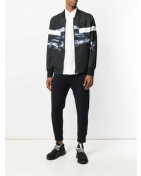 Blouson aviateur imprimé noir Neil Barrett