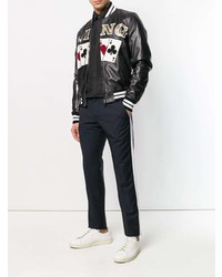 Blouson aviateur imprimé noir Dolce & Gabbana