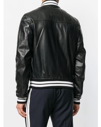 Blouson aviateur imprimé noir Dolce & Gabbana