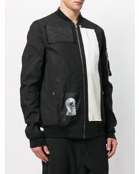 Blouson aviateur imprimé noir Rick Owens DRKSHDW