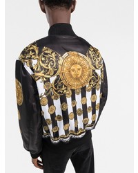 Blouson aviateur imprimé noir VERSACE JEANS COUTURE