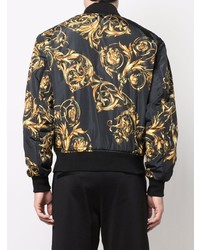 Blouson aviateur imprimé noir VERSACE JEANS COUTURE