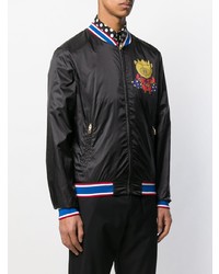 Blouson aviateur imprimé noir Dolce & Gabbana