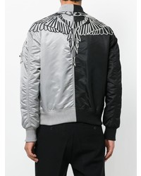 Blouson aviateur imprimé noir Marcelo Burlon County of Milan