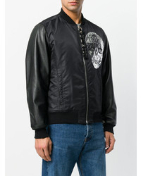 Blouson aviateur imprimé noir Philipp Plein