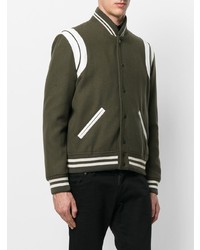 Blouson aviateur imprimé olive Saint Laurent