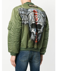 Blouson aviateur imprimé olive Philipp Plein