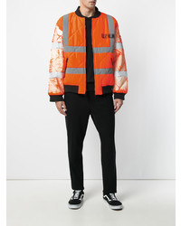 Blouson aviateur imprimé orange U.P.W.W.