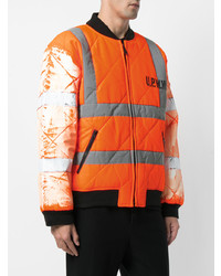 Blouson aviateur imprimé orange U.P.W.W.