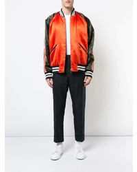 Blouson aviateur imprimé orange Gucci