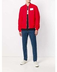 Blouson aviateur imprimé rouge Calvin Klein Jeans