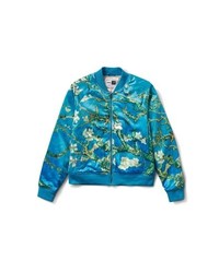 Blouson aviateur imprimé turquoise