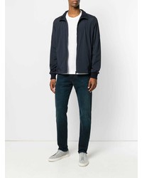 Blouson aviateur léger bleu marine Z Zegna