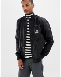 Blouson aviateur léger imprimé noir