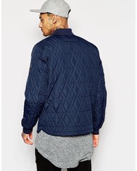 Blouson aviateur matelassé bleu marine Asos